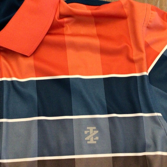 Izod Mens Colorblock Striped Short Sleeve Golf Polo Size Large - Picture 4 of 8